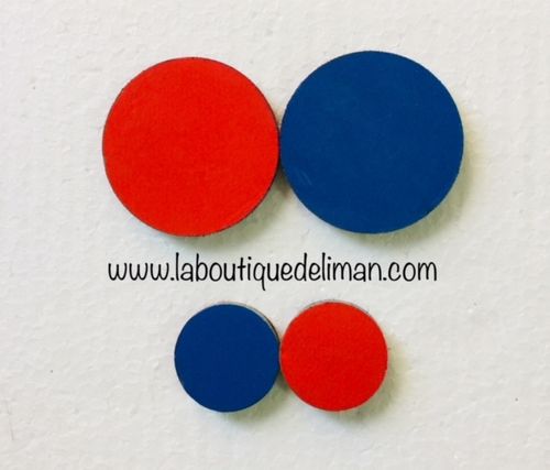 Magnet Point Disco Ferrita Dia. 37 x 5 mm. Rojo/Azul - 1.000 gss